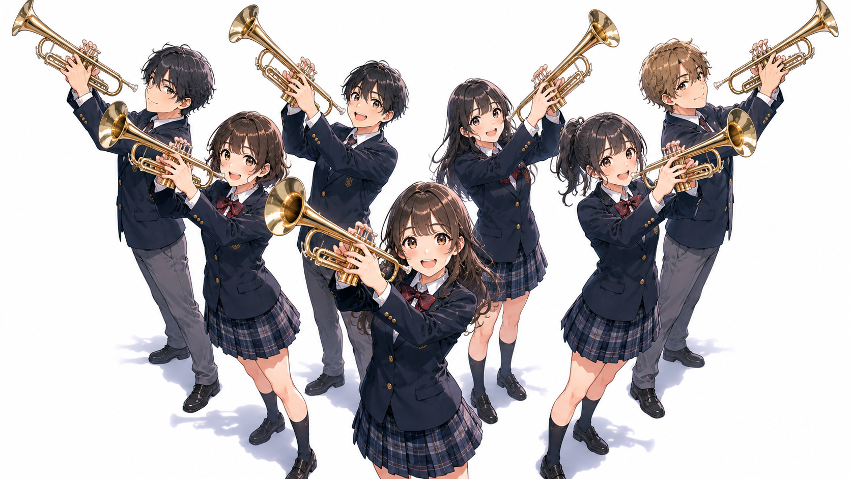 吹奏楽部トランペットパート写真ポーズ