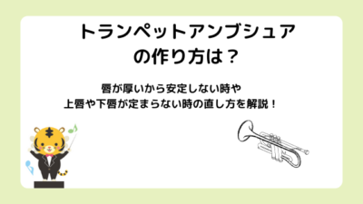 トランペットアンブシュアの作り方は？唇が厚いから安定しないし上唇や下唇が定まらない時の直し方を解説！